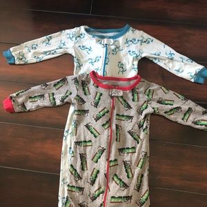 Set of 2 Cotton Footie Pajamas